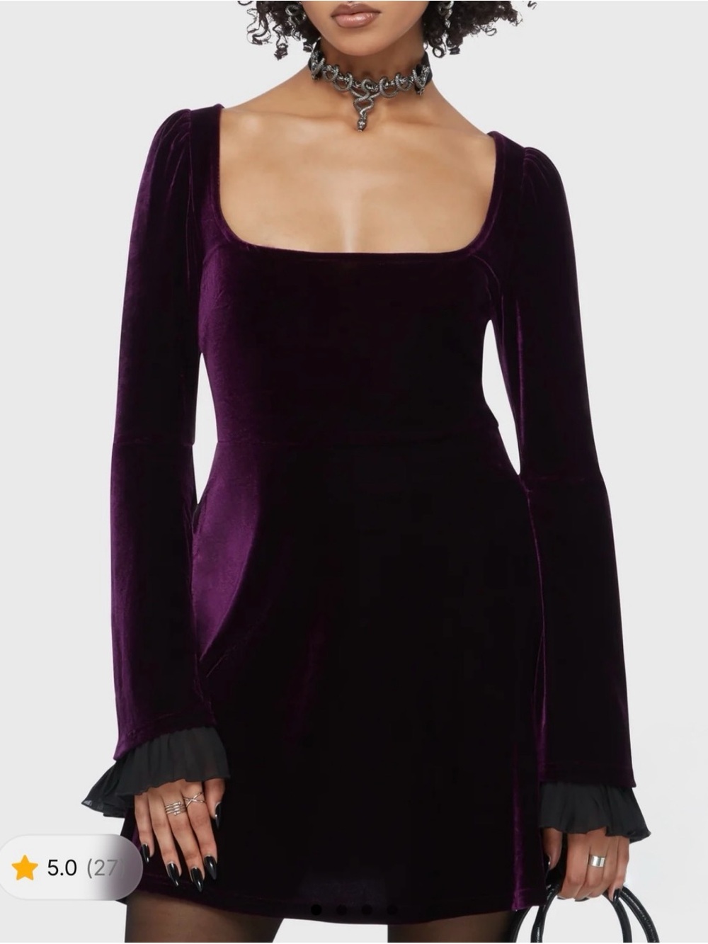 NEW Killstar Beatrix Velvet Purple Dress